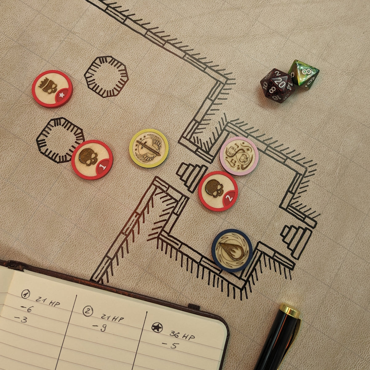 Jetons de classe pour table en bois