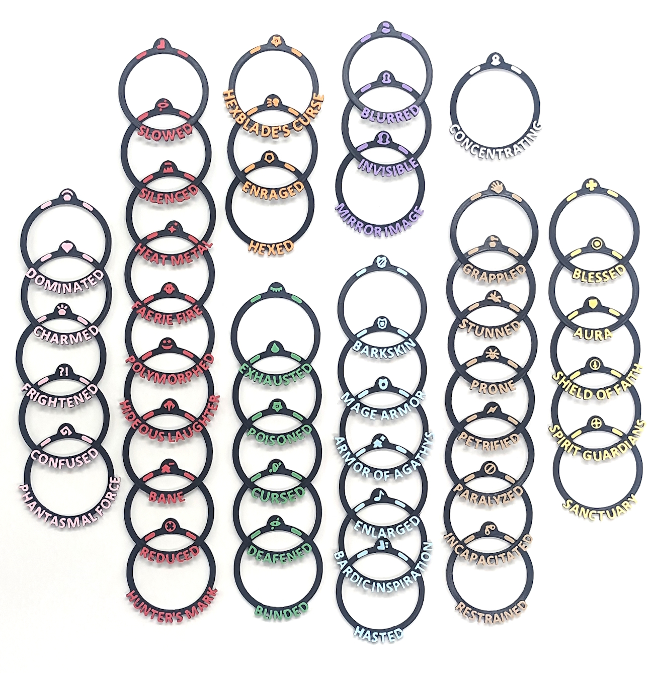 68 Tabletop Condition Rings for Dungeons and Dragons 5e