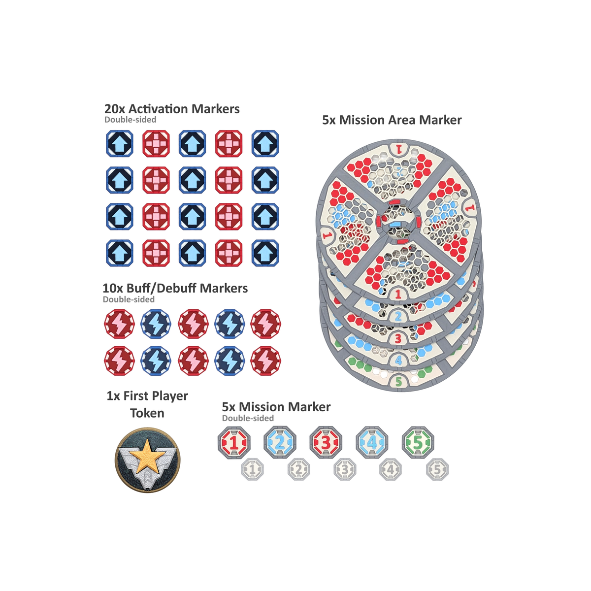 3D Token & Mission Area Set