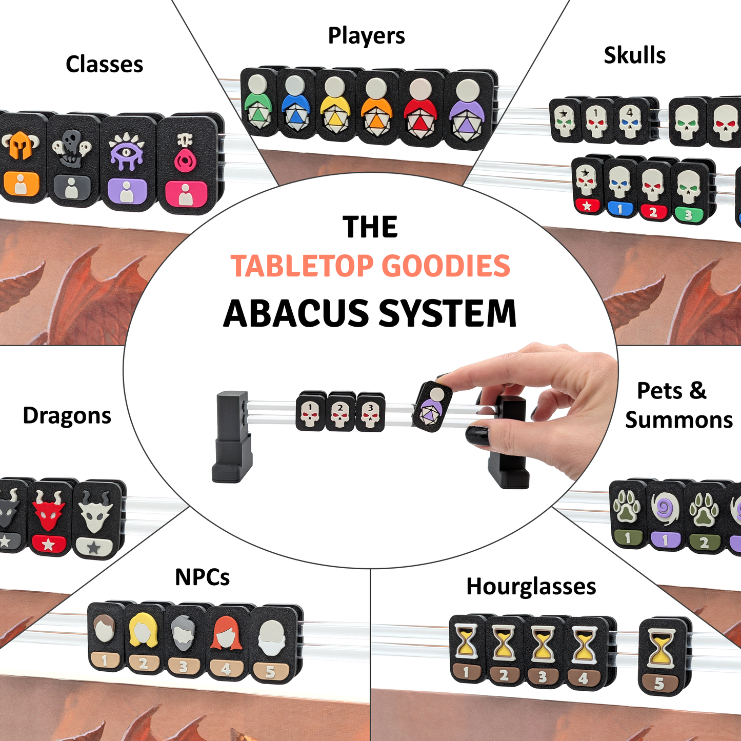 Tabletop Abacus: Skull Clips